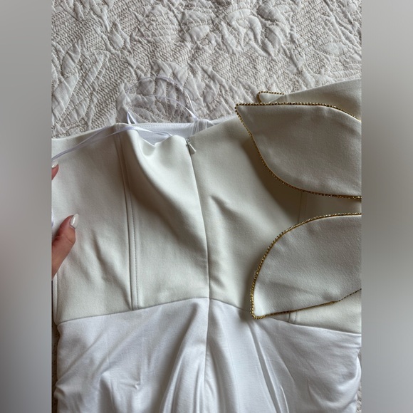 Seezona made to order beautiful high low white strapless dress - Picture 4 of 7